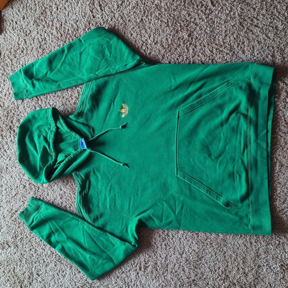 Adidas hooded sweatshirt, Green, size large